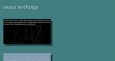 screenshot of an experimental website